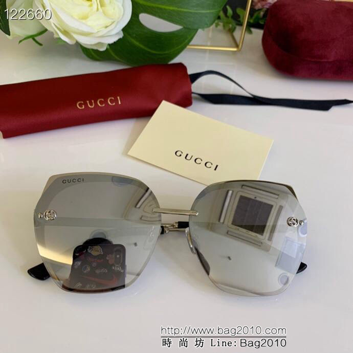 GUCCI古馳 GG0377S 開放式設計 雙Glogo 女款太陽鏡  lly1231